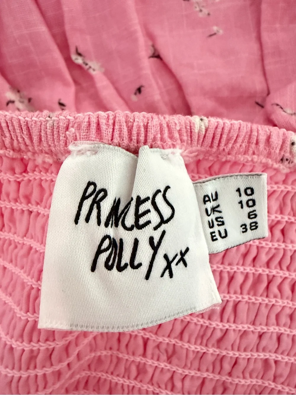 Princess Polly Front Row Cotton Pink Floral Romper Size 6 8689